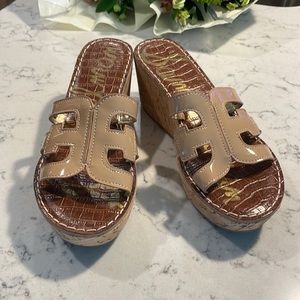 Sam Edelman Ronie Logo Wedge Sandals- used once, EXCELLENT CONDITION